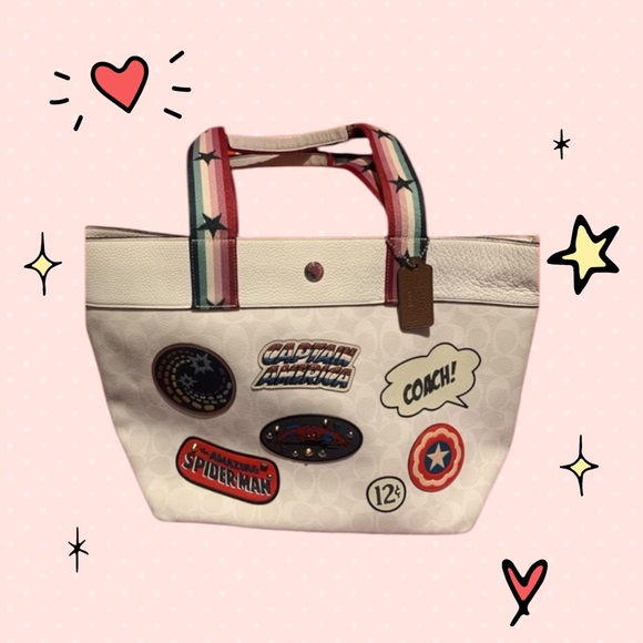 Coach Handbags - Coach x Marvel Jes Tote in Signature Canvas with Patches